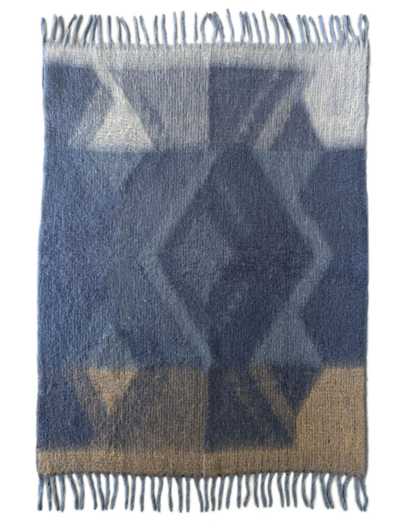 Zapotec soft blue recycled throw
