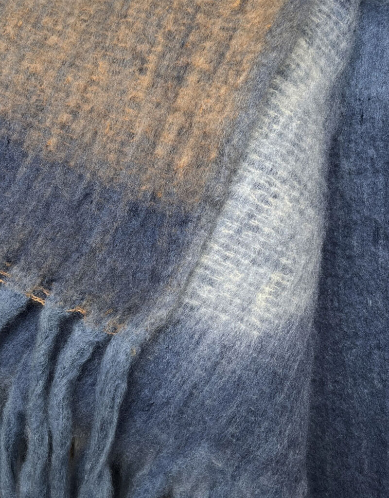 Zapotec soft blue recycled throw