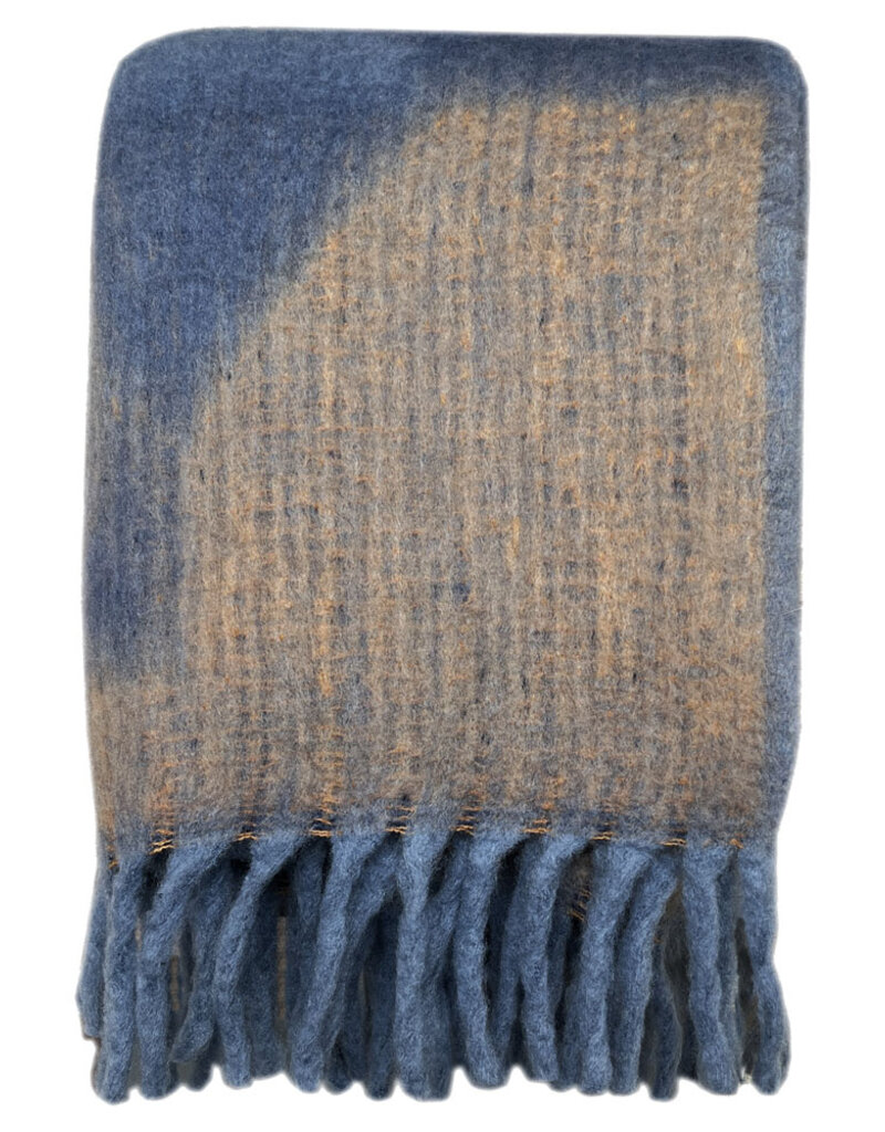 Zapotec soft blue recycled throw