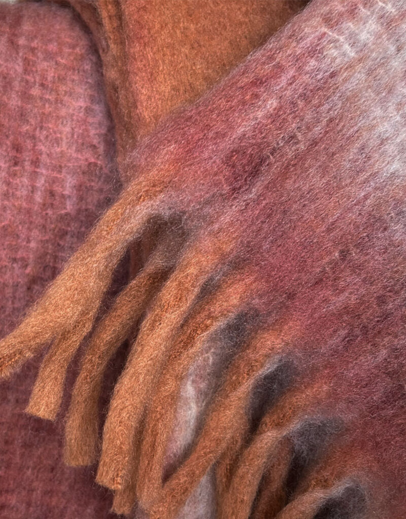 Zapotec soft spicy red recycled throw