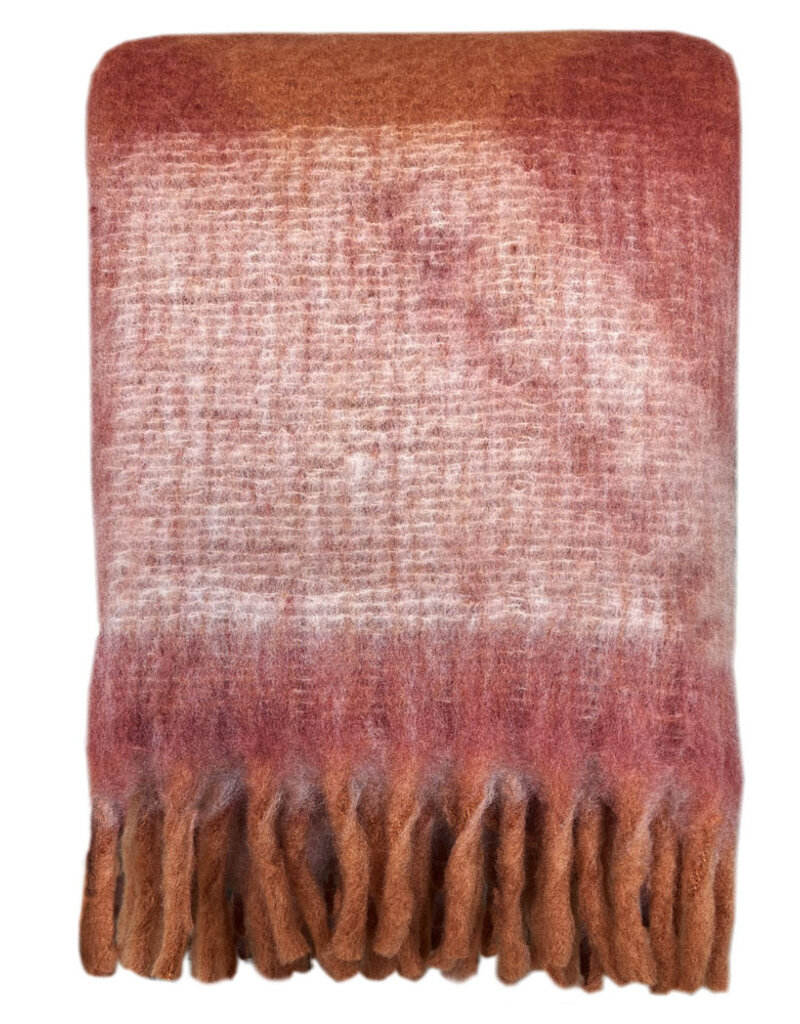 Zapotec soft spicy red recycled throw