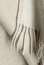 Beige double face recycled wool throw