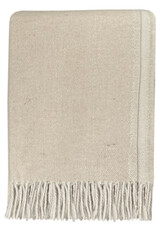 Beige double face recycled wool throw