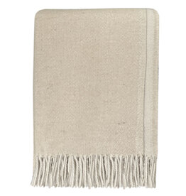 Beige double face recycled wool throw