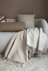 Beige double face recycled wool throw