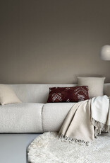 Beige double face recycled wool throw