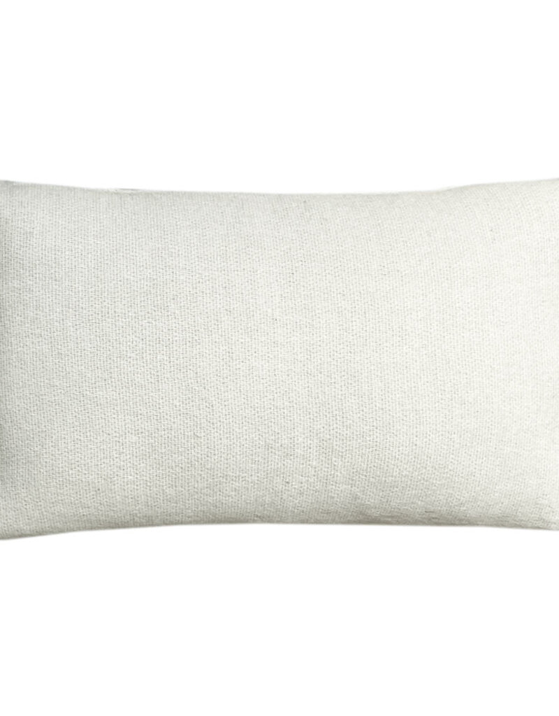 Beige double faced recycled wool rectangle cushion