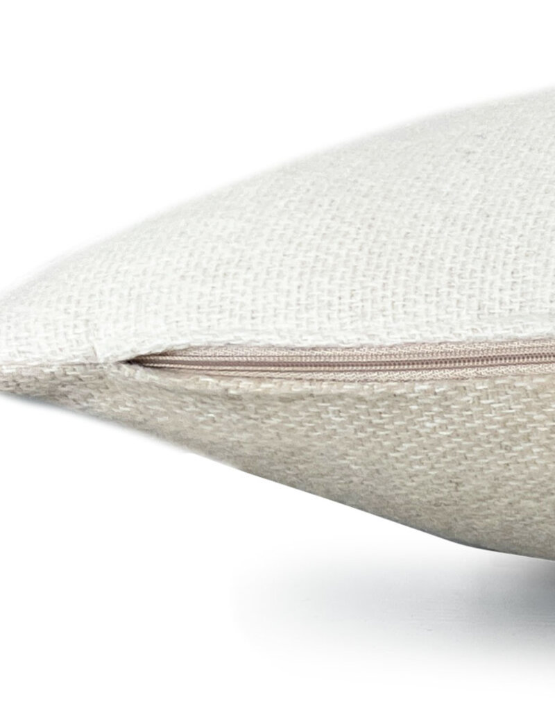 Beige double faced recycled wool rectangle cushion