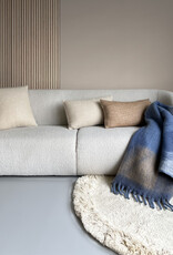 Beige double faced recycled wool rectangle cushion