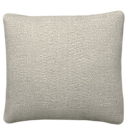 Beige double faced recycled wool square cushion