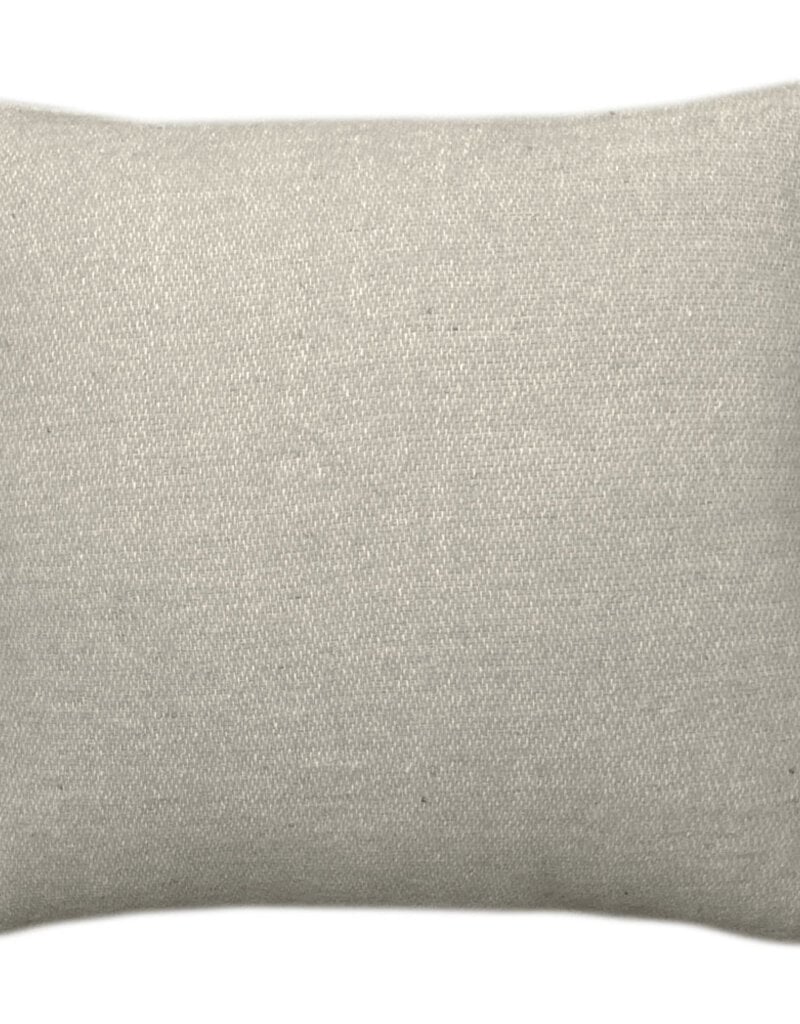 Beige double faced recycled wool square cushion