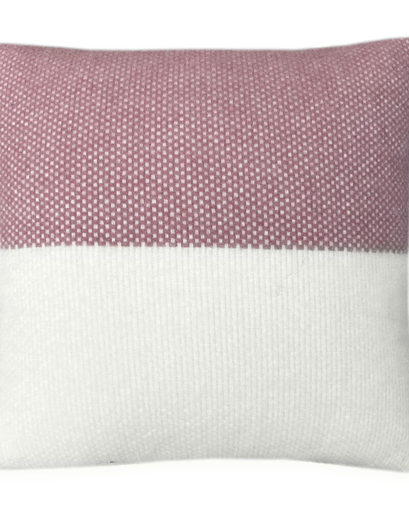 Festivity wool cushion dawn pink square