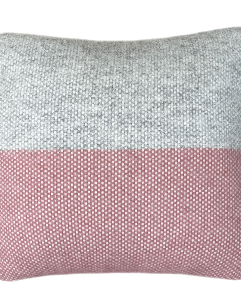 Festivity wool cushion dawn pink square