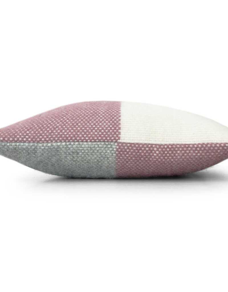 Festivity wool cushion dawn pink square