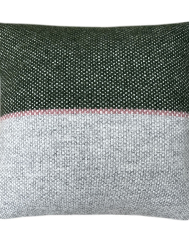 Festivity wool cushion dawn green square