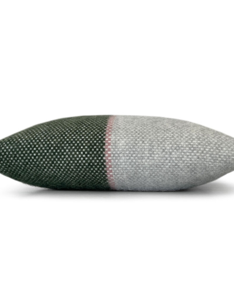 Festivity wool cushion dawn green square