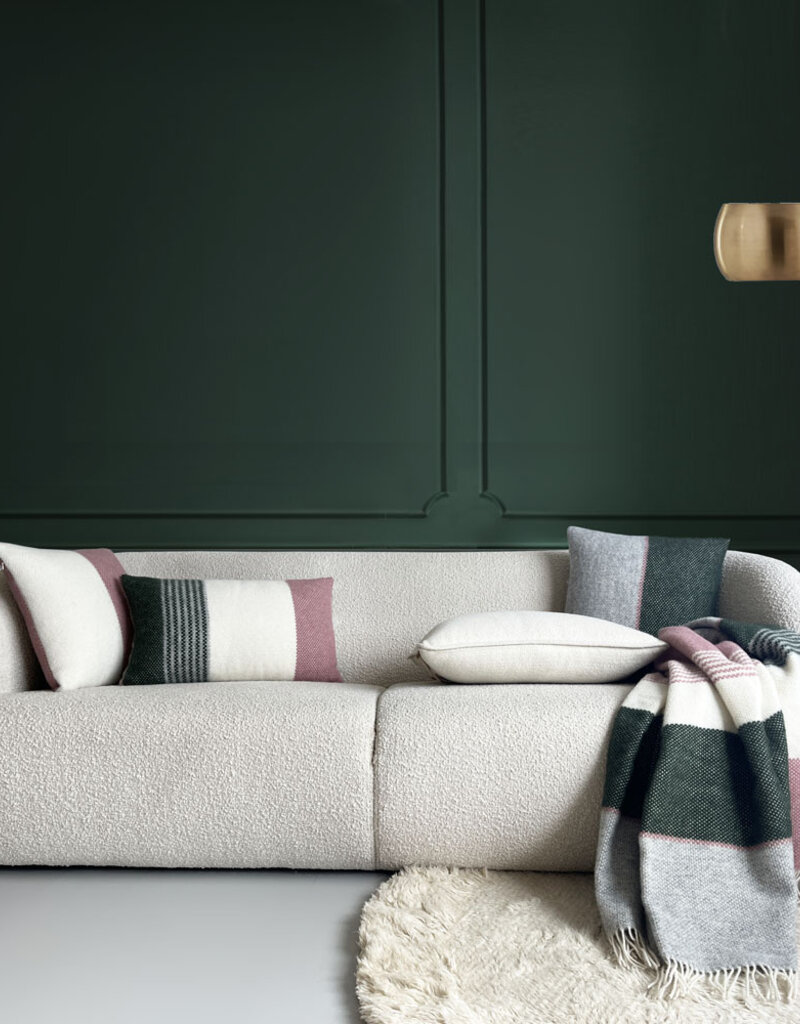 Festivity wool cushion dawn green square