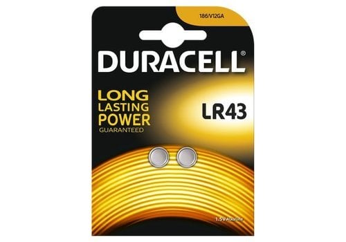  Duracell LR43 / LR1142 / AG12 Alkaline Knoopcellen BL2 