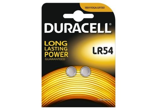  Duracell LR54 / LR1130 / AG10 Alkaline Knoopcellen BL2 