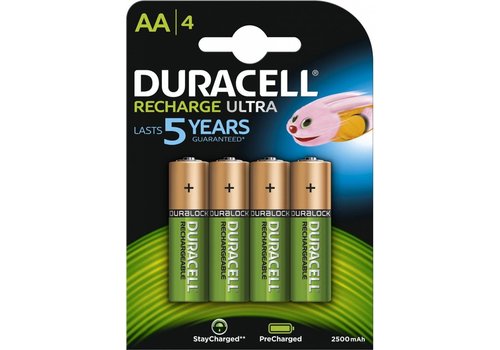  Duracell Recharge Ultra DX1500 HR6 AA 2500mAh Oplaadbare Batterijen BL4 