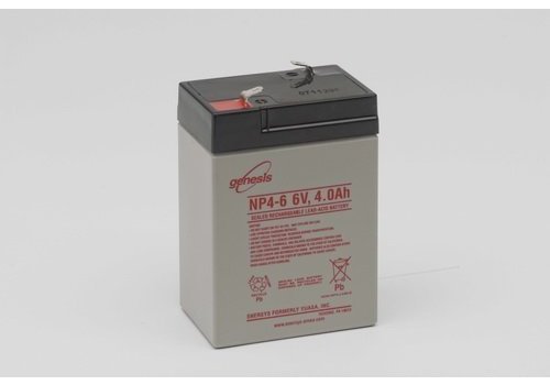 Enersys Genesis NP4-6 6V 4AH Lood Accu   Enersys Genesis NP4-6 6V 4AH Lood Accu
