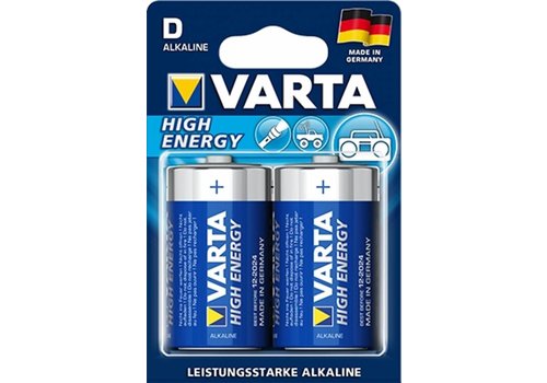  Varta High Energy D Alkaline Batterij BL2 