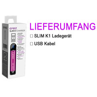 SLIM K1 : 1 kanaals USB  Li-Ion Batterijlader