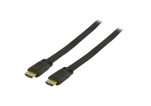  Valueline High Speed HDMI kabel met Ethernet Plat HDMI-Connector - HDMI-Connector 1.50 m Zwart 