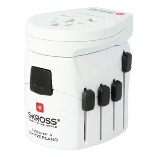  Skross Reisadapter Wereld PRO USB Geaard 