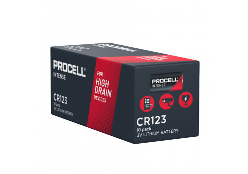  Duracell Procell Intense CR123 3V Lithium Batterij 10-pack 