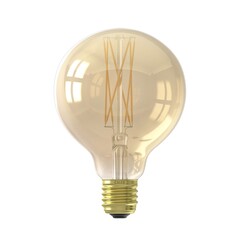 Calex Globe LED Lampe Warm Ø95 - E27 - 470 Lm - Gold / Transparent - Vintage Lampe