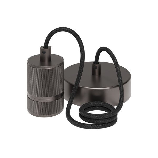 Calex Calex Pendelleuchte - E27 - 1,5 meter - Gun Metal Grau - Vintage Lampe