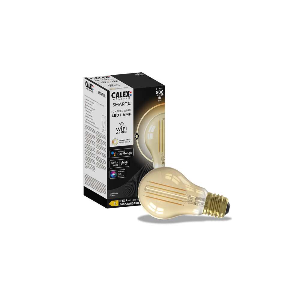 Calex Calex Smart Lampe Gold - E27 - 7W - 806Lumen – 1800K - 3000K