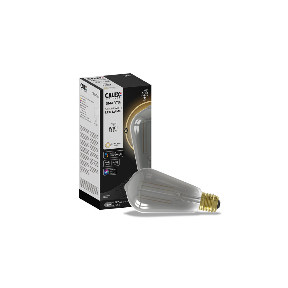 Calex Calex Smart Lampe Titanium - E27 - 7W - 400Lumen – 1800K