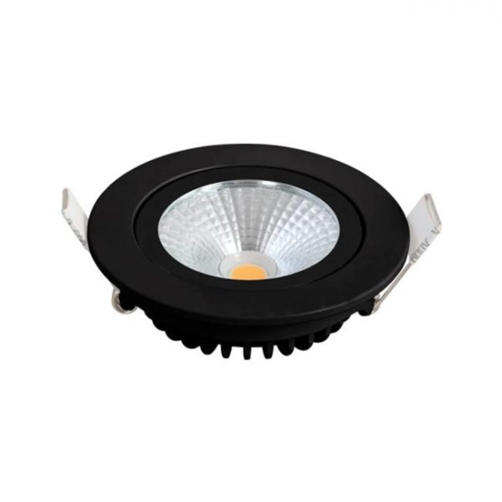 Beleuchtungonline LED Einbaustrahler Schwarz - 5W – IP44 – 2700K - Verstellbar