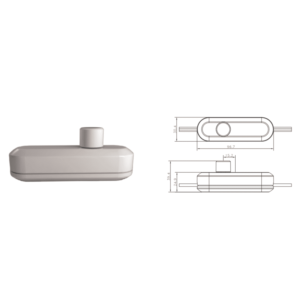 Beleuchtungonline LED Schnurdimmer Weiß 0-50 Watt 220-240V - Phasenabschnitt