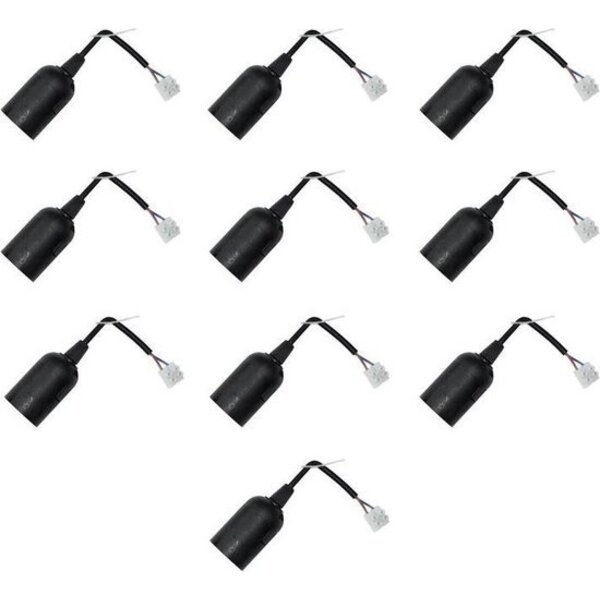 10 x Baufassung Lampenfassung Renovierfassung Fassung E14 schwarz, 8,48 €