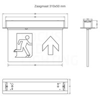 Beleuchtungonline LED Notleuchte Einbau - inkl. Testknopf - IP20 – 2W