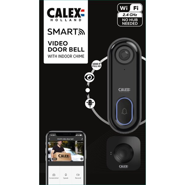 Calex Calex Smart Türklingel mit Kamera - WiFi Video Türklingel - HD - 1080p