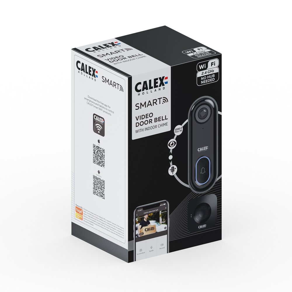 Calex Calex Smart Türklingel mit Kamera - WiFi Video Türklingel - HD - 1080p