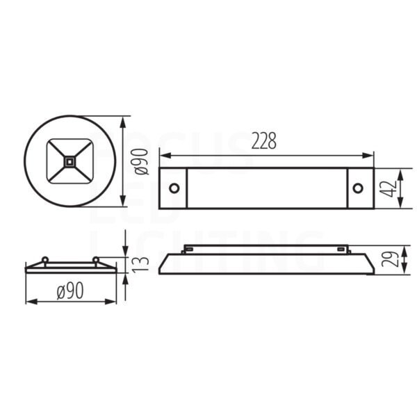 Beleuchtungonline Ontec C - LED Anti-Panik-Beleuchtung - Einbau - 2W