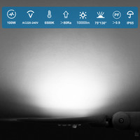 LED Straßenlampe 100W - 6500K - IP65 - 10000 Lumen Lumen Beleuchtungonline.de LED Straßenlampe 100W - 6500K - IP65 - 10000 Lumen Lumen