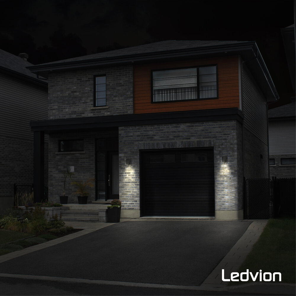 Ledvion LED Wandleuchte mit Sensor Colorado - Schwarz - IP54