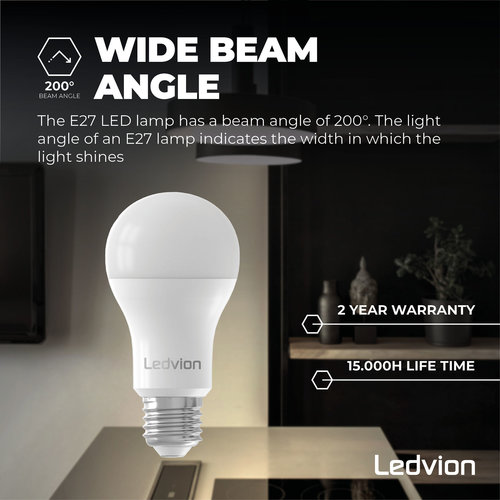Ledvion Ledvion E27 LED Lampe - 8.8W - 2700K - 806 Lumen