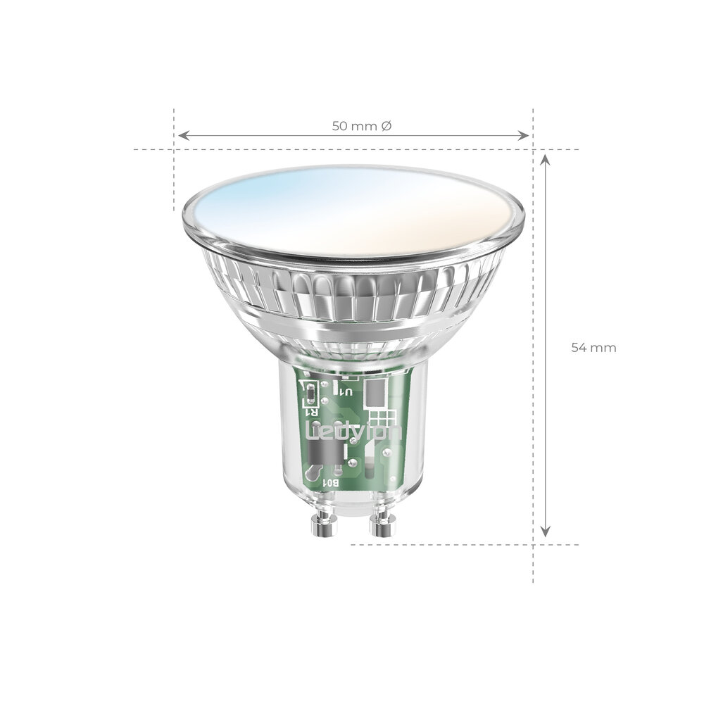 Ledvion Smart CCT GU10 LED Spot - 2700-6500K - Dimmbar - Wifi - 5W