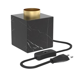 Calex Calex Lampenfassung E27 - Lampenfassung mit Stecker - Quadrat - Schwarzer Marmor Calex Lampenfassung E27 - Lampenfassung mit Stecker - Quadrat - Schwarzer Marmor