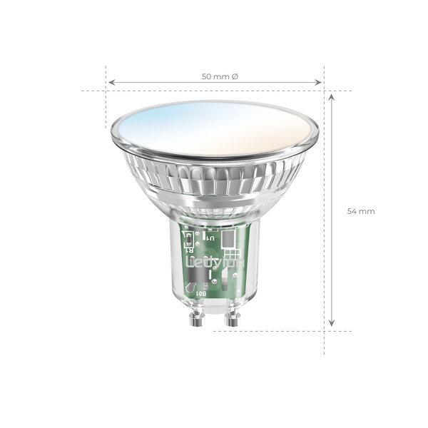 Ledvion Smart CCT GU10 LED Spot - 2700-6500K - Dimmbar - Wifi - 5W - 6 Stück