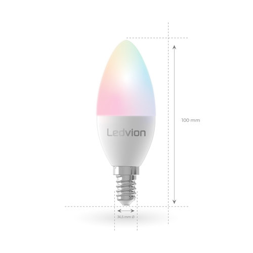 Ledvion Ledvion Smart RGB+CCT E14 LED Lampe - Wifi - Dimmbar - 5W - 6 Stück