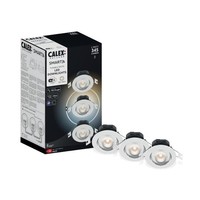 Calex Calex Smart LED Einbaustrahler 5W - CCT - 345 Lumen - Ø85 mm - Weiß - 3 Pack