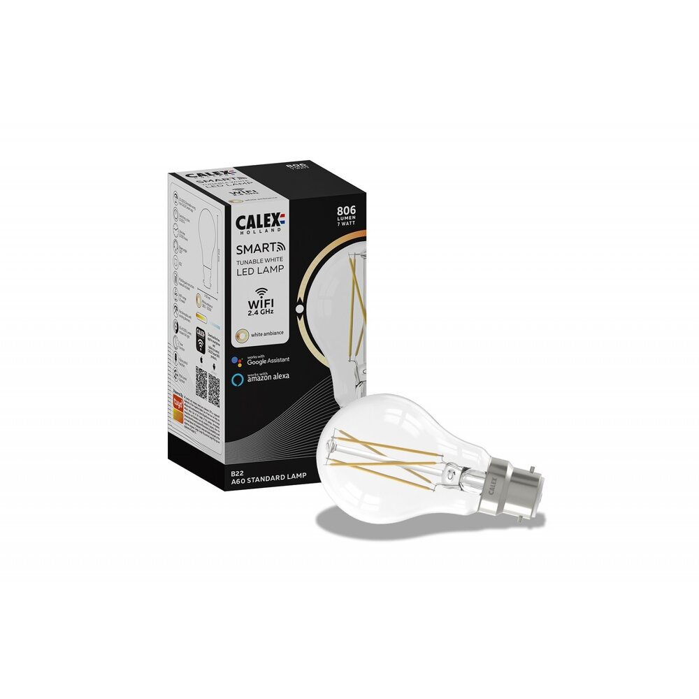 Calex Calex Smart Lampe - B22 - 7W - 806Lumen – 1800K - 3000K